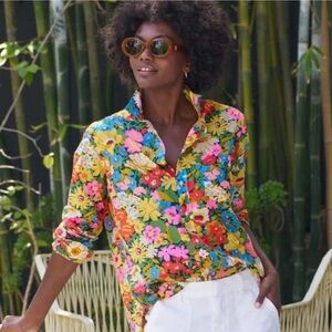Frank & Eileen Bright Floral Button Down Eileen Shirt Multicolor Size Small